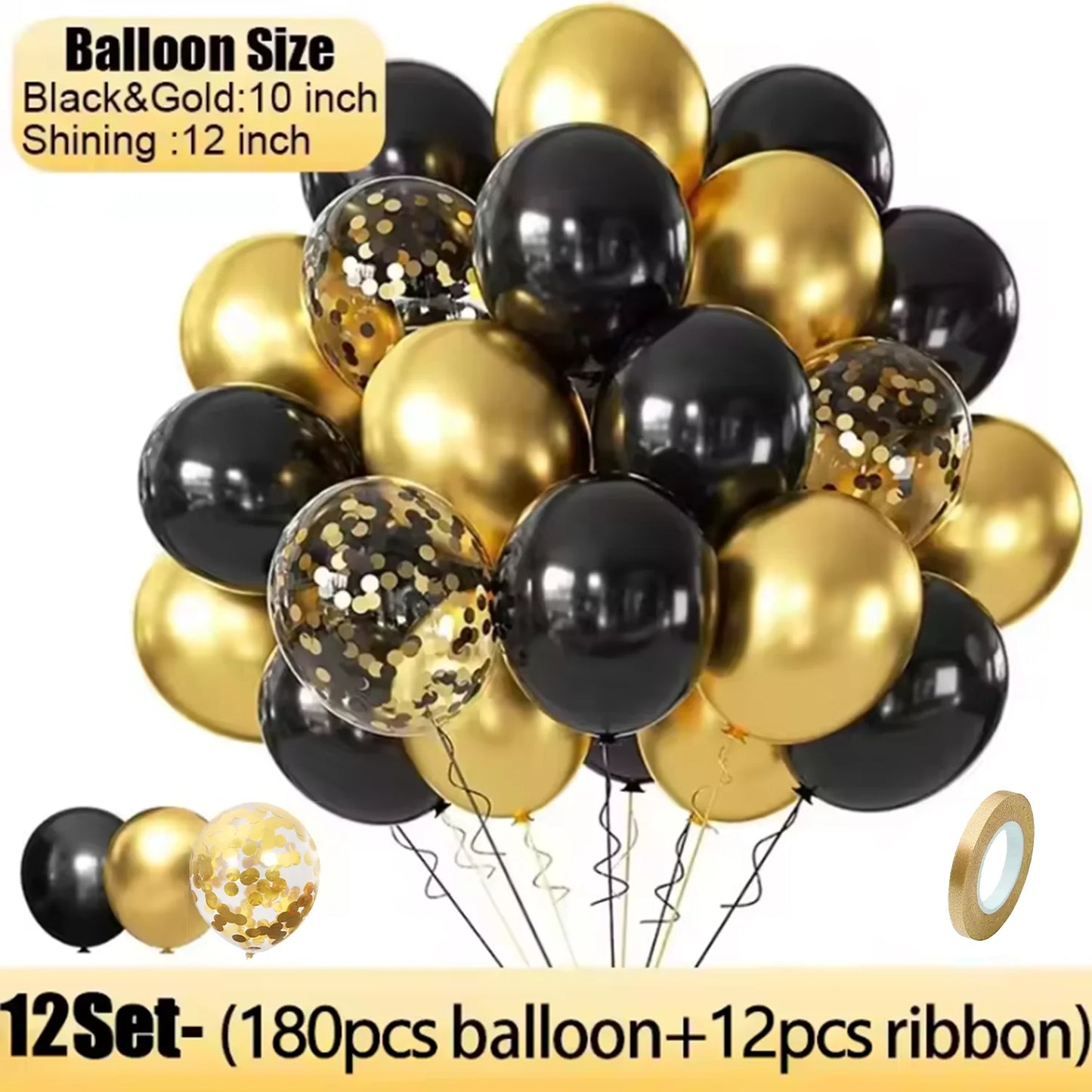 Black & Gold Balloon Set