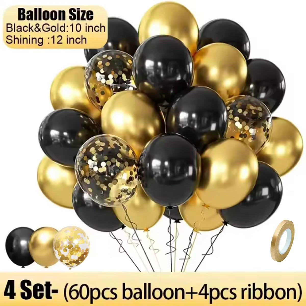 Black & Gold Balloon Set